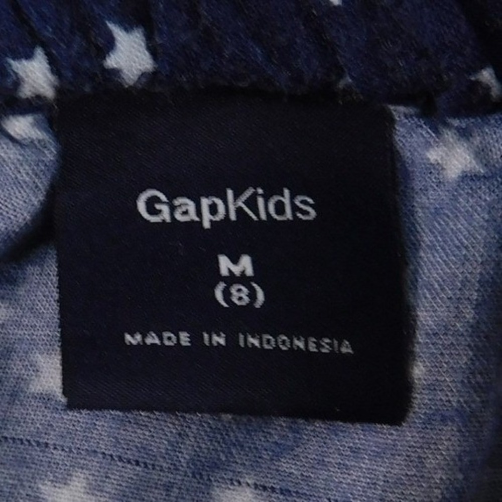 GapKids Romper Girls Size M 8 Blue Star Print Raw Indigo Ruffle Neck - Picture 7 of 9